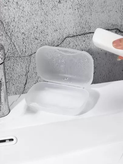 1 st genomskinlig bärbar vattentät tvålkopp, enkel bärbar tvålkopp i plast för badrum heminredning höstdekor tillbaka till skolan