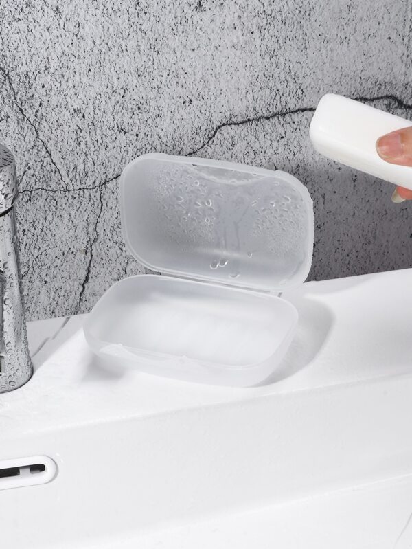 1 pièce Boîte à savon portable et imperméable transparente, boîte à savon en plastique simple et portable pour la salle de bain, décoration de salle de bain, décoration d'automne, retour à l'école