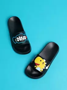 Boys' Cartoon Dinosaur Patterned Slippers (Multicolor) - Multicolor - View 1