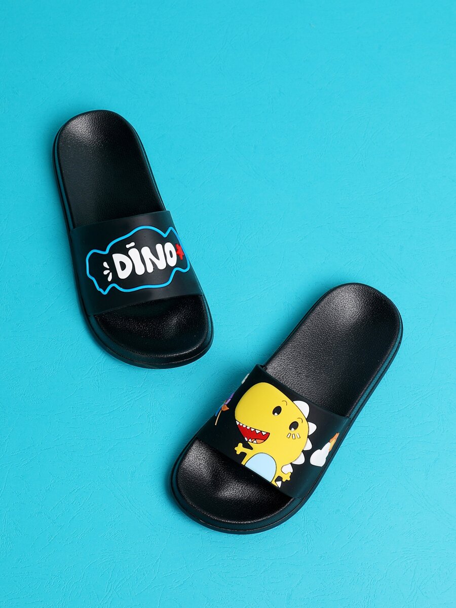 Boys' Cartoon Dinosaur Patterned Slippers (Multicolor) - Multicolor - View 1