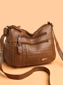 极简主义流浪包，送给妈妈的母亲节礼物 - 棕色 - 查看 1