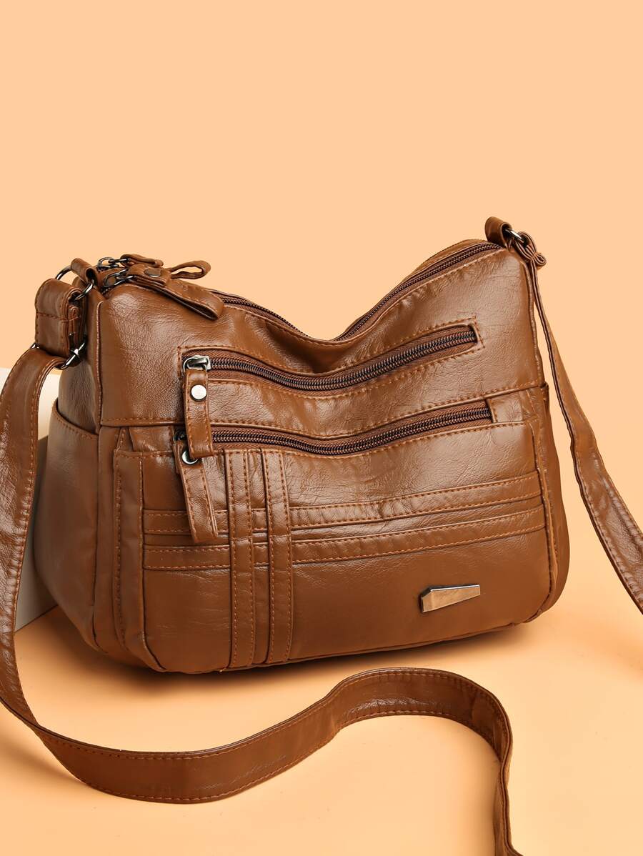 极简主义流浪包，送给妈妈的母亲节礼物 - 棕色 - 查看 1