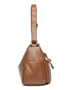 极简主义流浪包，送给妈妈的母亲节礼物 - 棕色 - 查看 5