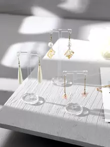 3件套透明可拆卸耳环收纳架，情人节/开学礼物 - 無色 - 查看 1