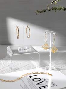 3件套透明可拆卸耳环收纳架，情人节/开学礼物 - 無色 - 查看 4