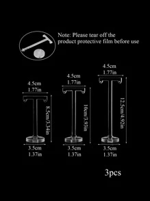 3件套透明可拆卸耳环收纳架，情人节/开学礼物 - 無色 - 查看 5