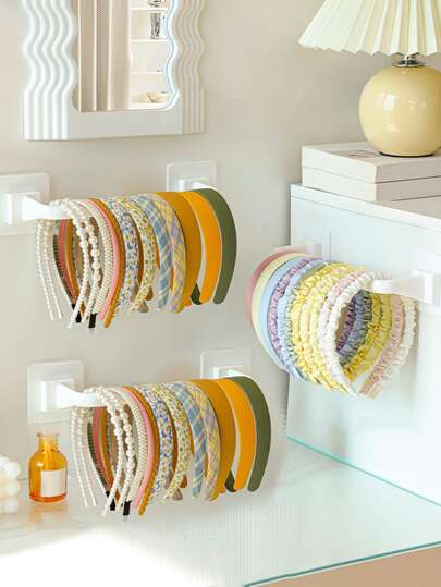 1 pezzo Organizer per fasce per capelli con gancio da parete adesivo, semplice supporto da appendere per capelli, pratico porta accessori, regalo per San Valentino e rientro a scuola