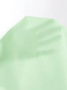 SHEIN LUNE 大碼西裝衣領前短後長下擺上衣 - 薄荷綠 - 查看 5