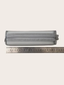 1pc Plain Color Pencil Bag - Grey - View 3