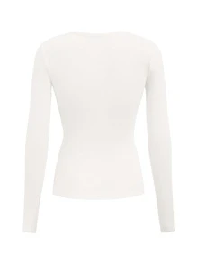 SHEIN BASICS Camiseta unicolor tejido de canalé