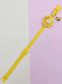 1pc Flower Decor Pet Collar - Yellow - View 3