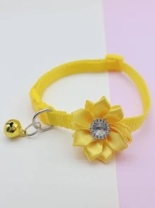 1pc Flower Decor Pet Collar - Yellow - View 5
