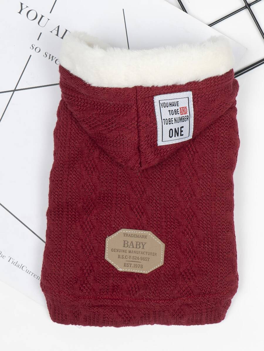 字母圖案連帽寵物外套