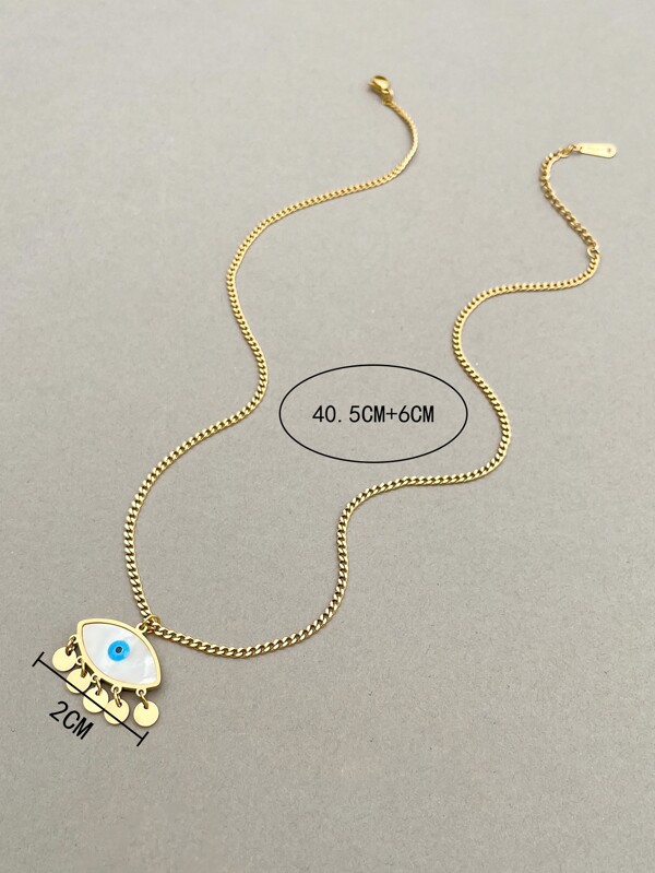 Evil eye necklace shein clearance