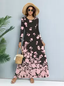 DEARCASE Floral Print Hidden Pocket Dress - Multicolor - View 1