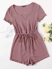 SHEIN LUNE Áo liền quần Dây kéo màu trơn Giải trí - Bụi hồng - Xem 1