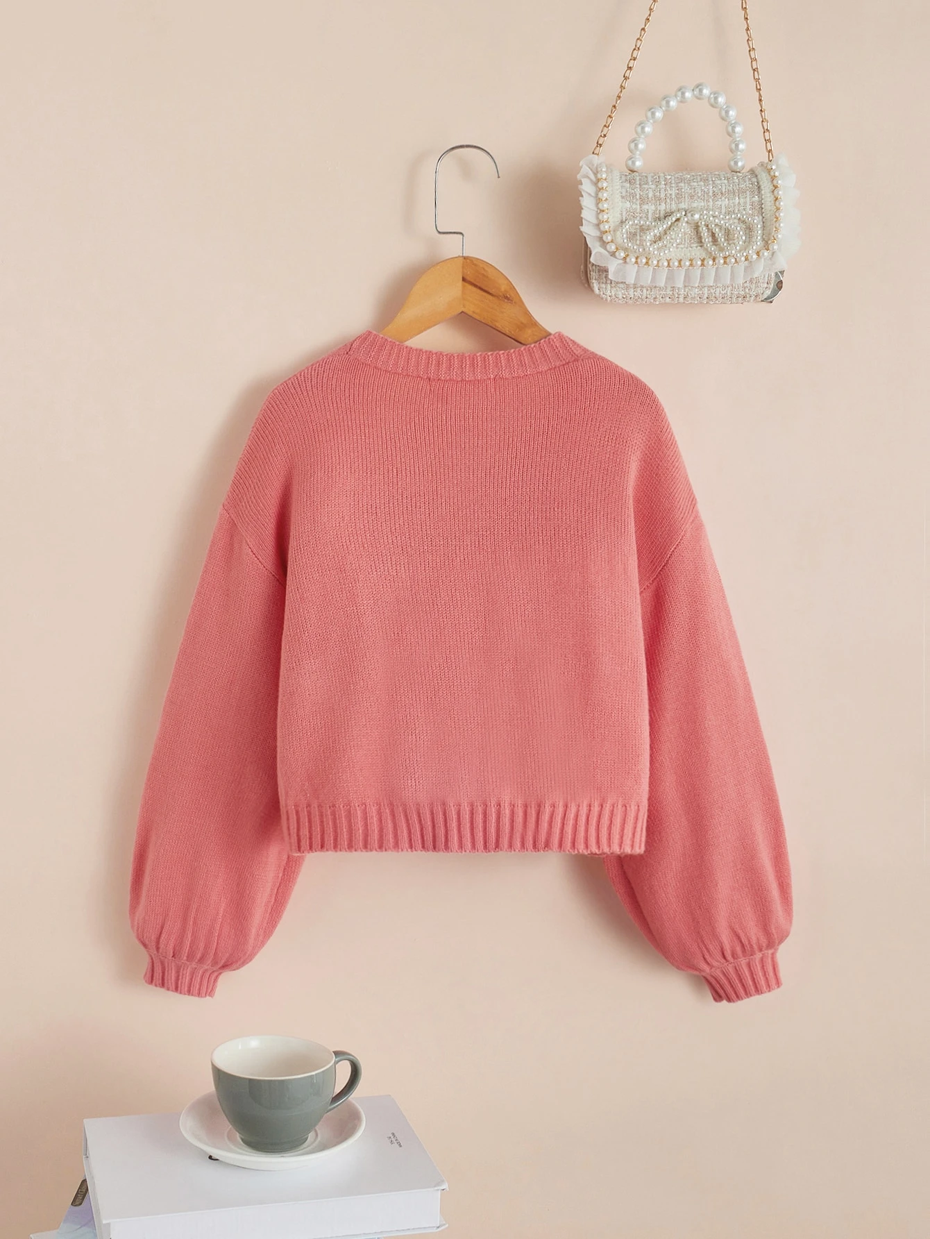 Cardigan Fille SheIn Noir à Carreaux - Col V, Manches Longues, Viscose, Taille 11-12 Ans, Occasion