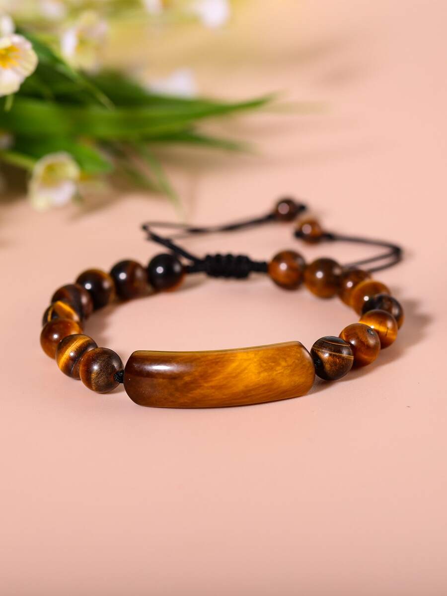 Pulsera con cuenta con piedra - Marrón - Ver 1