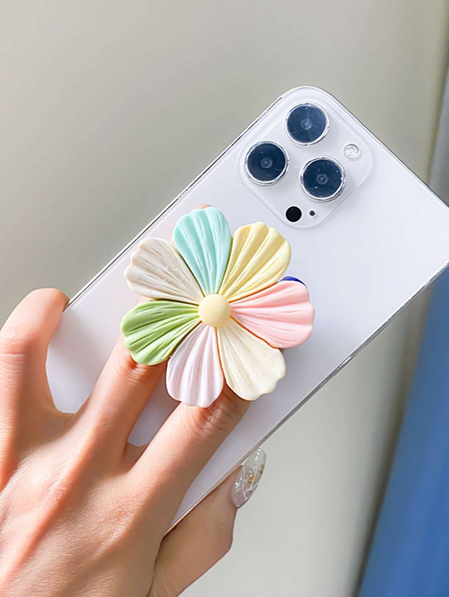 1pc Flower Design Stand-Out Phone Holder - Multicolor - View 1