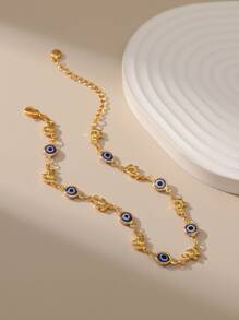 Vòng chân trang trí Evil Eye - Vàng - Xem 2