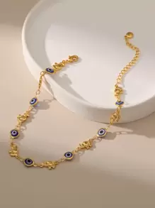 Vòng chân trang trí Evil Eye - Vàng - Xem 3