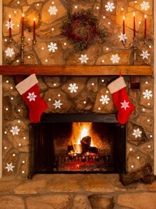 2pcs Christmas Snowflake Print Wall Sticker - White - View 2