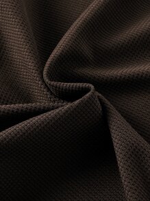 Manfinity EZcore Men Plus Letter Graphic Contrast Collar Polo Shirt - Coffee Brown - View 3