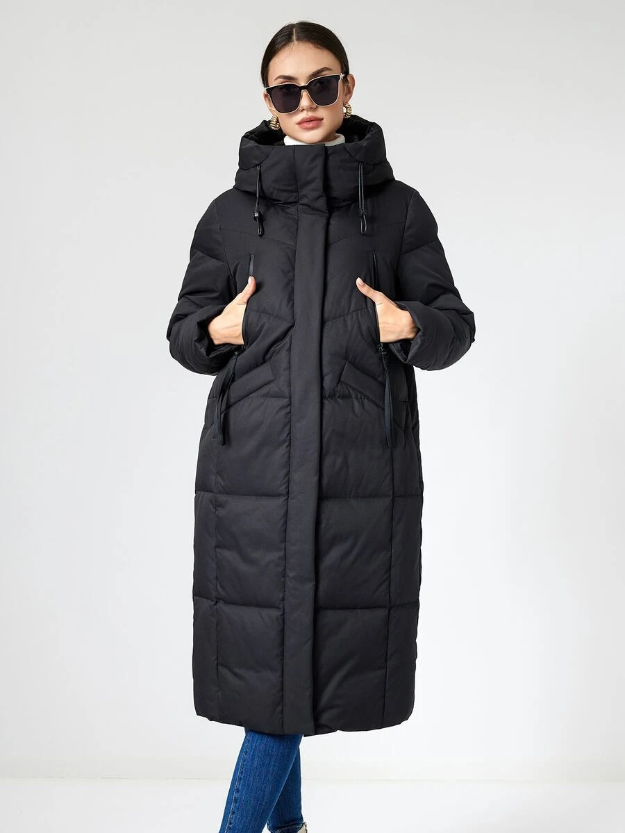 MIEGOFCE Áo khoác có mũ trùm đầu có dây rút và túi zip - màu đen - Xem 1