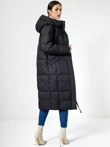 MIEGOFCE Áo khoác có mũ trùm đầu có dây rút và túi zip - màu đen - Xem 3