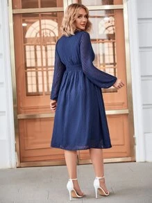 SHEIN 孕婦燈籠袖腰部打褶洋裝