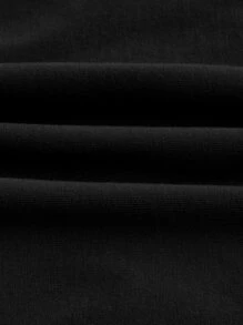 ROMWE PUNK Letter Graphic Ripped Crop Tee - Black - View 5