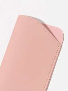 1pc Portable Soft PU Leather Glasses Bag, Eyeglasses Storage Pouch,Sunglasses Protector Case,Simple Protective Container Eyewear Accessories/Gift For Women Students - Pink - View 3