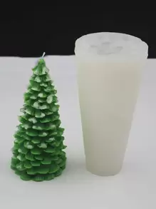1 pieza Molde de silicona con diseño de árbol de Navidad DIY - Blanco - Ver 1