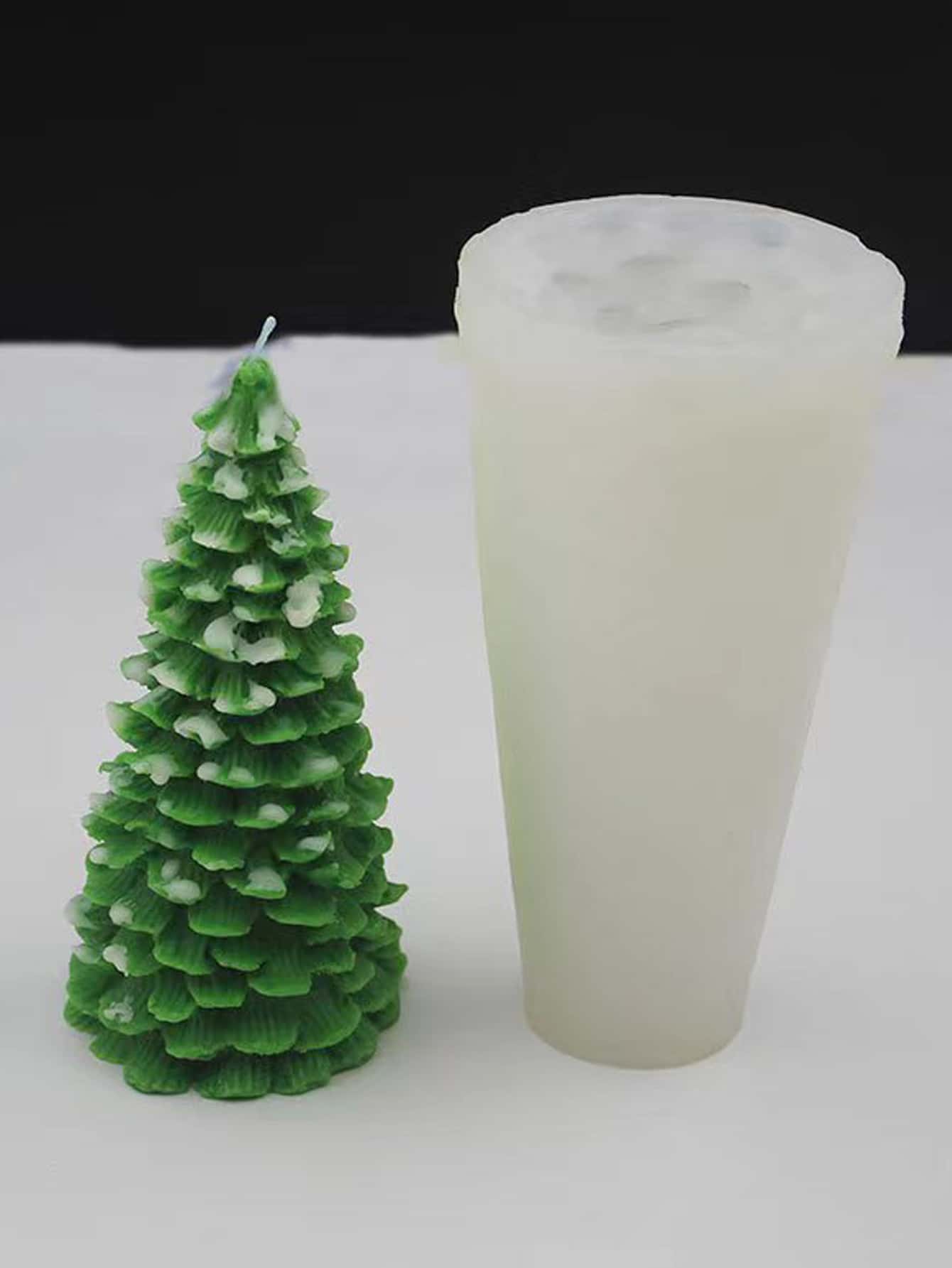 1 pieza Molde de silicona con diseño de árbol de Navidad DIY - Blanco - Ver 1