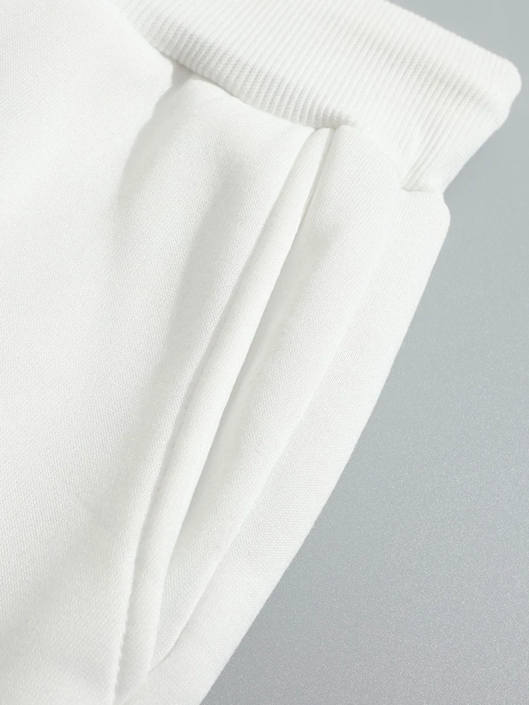 Aesthetic Post--Loose Fit Men's Letter Graphic Slant Pocket Sweatpants - White - View 4