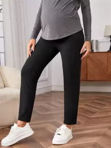 SHEIN Maternity Slant Pocket Skinny Trousers - Black - View 5