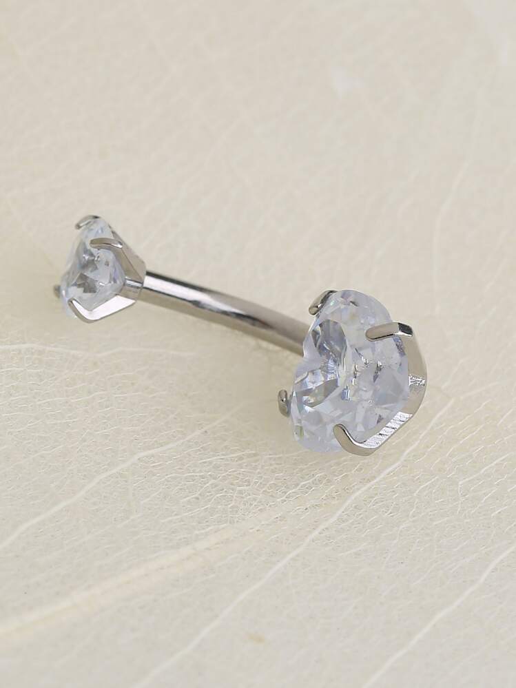 Nooxian Xuyên Hoàn Hảo Đính Đá Cubic Zirconia Trái Tim Trang Trí Rốn Bụng Nhẫn Thép Không Gỉ Dành Cho Nữ & Nam Không Cần Xuyên Vách Ngăn Cơ Thể bộ Trang Sức - Bạc - Xem 5