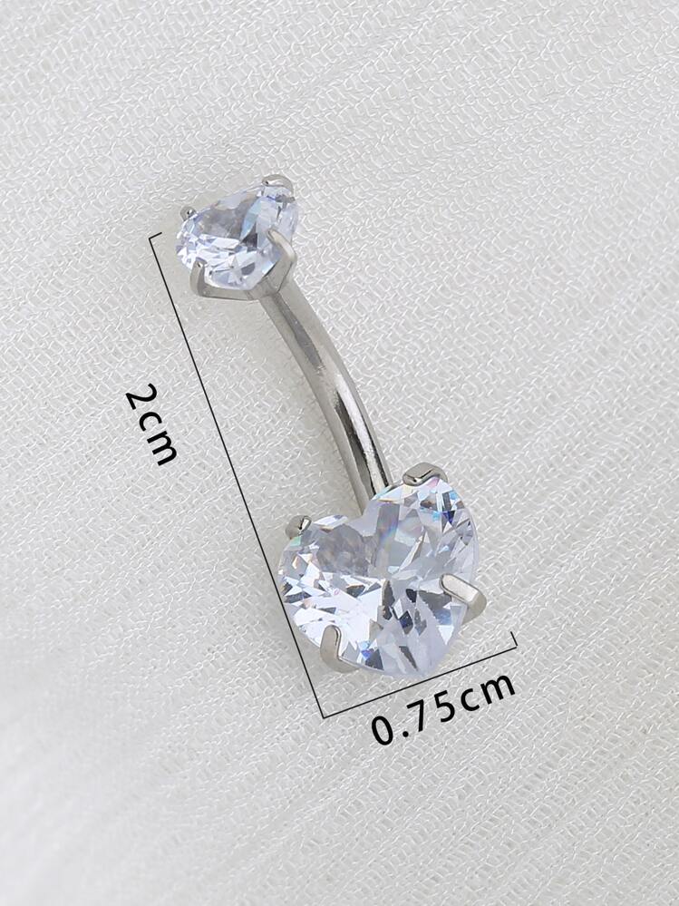 Nooxian Xuyên Hoàn Hảo Đính Đá Cubic Zirconia Trái Tim Trang Trí Rốn Bụng Nhẫn Thép Không Gỉ Dành Cho Nữ & Nam Không Cần Xuyên Vách Ngăn Cơ Thể bộ Trang Sức - Bạc - Xem 6