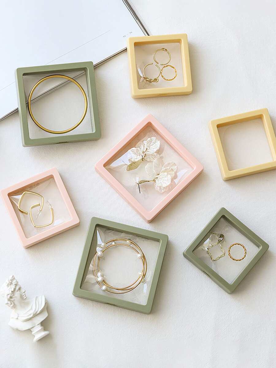 1pc Portable Jewelry Storage Box With Pe Cover - Random Color - Multicolor - View 1