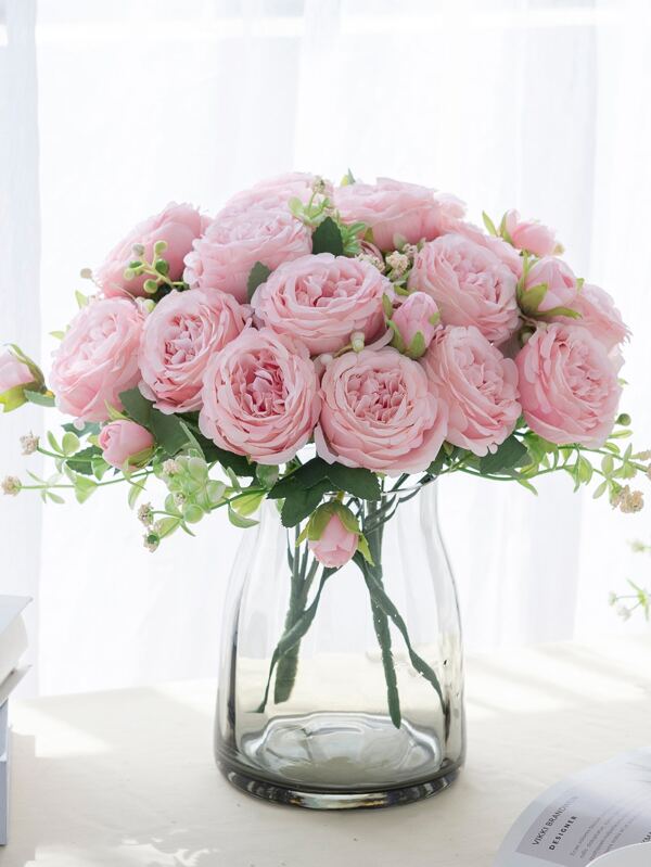 1 Stück/3 Stück künstliche Pfingstrosen Rosen Blumensträuße für Hochzeitsdekoration, Fake Pflanzen Raumdekoration Herbstdekoration, Fake Blumen Garten Herbstdekoration, Tischdeko, Braut Blumenmaterial, Tortendekoration Material, Kranz Material, Heim Schlafzimmer Vase Dekoration, Herbst Outdoor Garten, Geburtstagsfete, Vor-Ort-Dekoration, Valentinstag Geschenk und Neujahr Dekorationen, Valentinstag Geschenk
