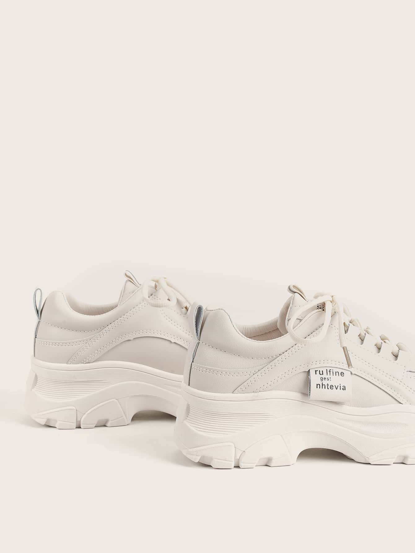 Women's Thick Sole Breathable White Sneakers, Height-Increasing Fashion Versatile Sports Casual Shoes, Student White Skate Shoes, Women's Black Lace-Up Plus Size Shoes