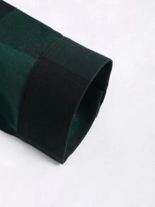 Manfinity Homme Camicia con cappuccio e coulisse a quadretti con tasca applicata per uomo senza camicia a maniche corte, camicia vintage invernale a maniche lunghe, regalo per il fidanzato - Multicolore - Visualizzare 4