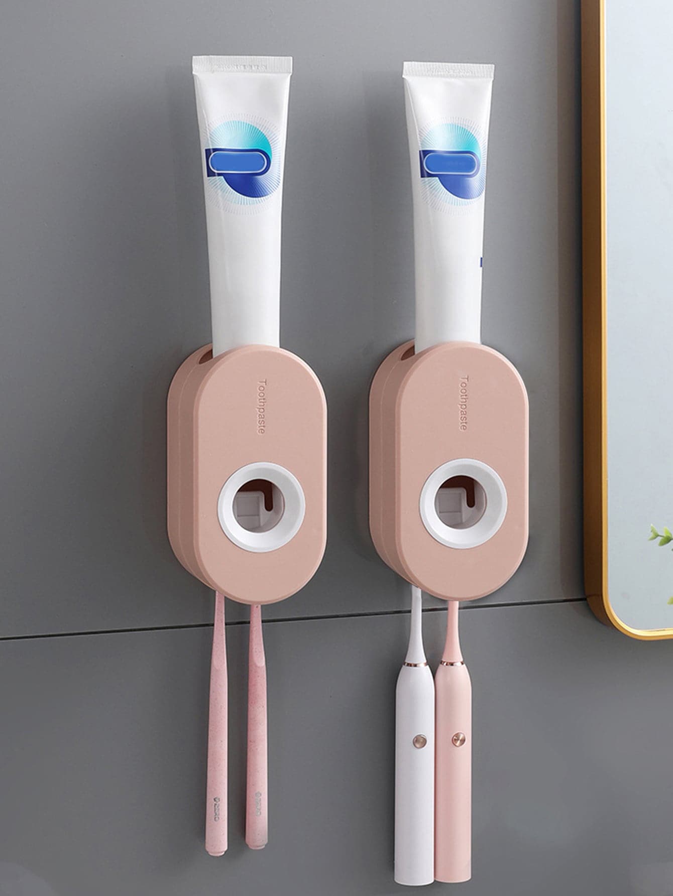 1pc No Drilling Needed Toothbrush & Toothpaste Holder With Automatic