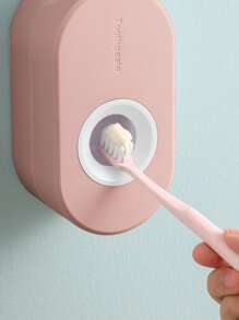 1 件無需鑽孔帶自動擠壓牙刷牙膏架