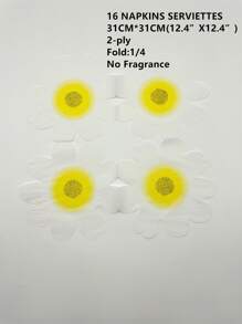 20入組花朵形狀一次性餐巾 - 彩色 - 查看 3