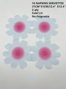 20pcs/set Paper Disposable Napkin, Creative Floral Shaped Paper Dinner Napkin For Party - Multicolor - View 3