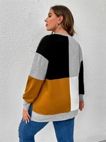 SHEIN LUNE Sudadera con costura de hombros caídos - Multicolor - Ver 2