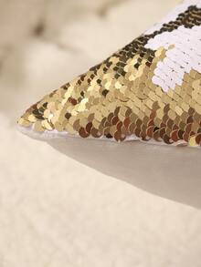 Sequin Decor Snowflake Pattern Cushion Cover Without Filler - Multicolor - View 3