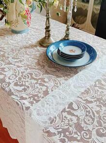 Lace Embroidery Tablecloth - White - View 5