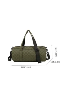 Men Argyle Quilted Duffel Bag - Army Green - View 3